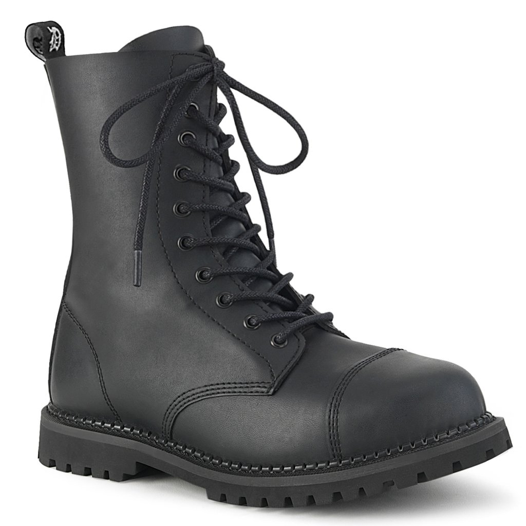 Bottines Demonia Riot 10 Vegan Cuir Homme - Noir 75462-LFEI